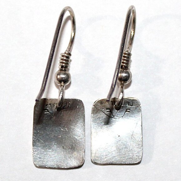 Vintage Sterling Silver Heart Earrings - Picture 2 of 5